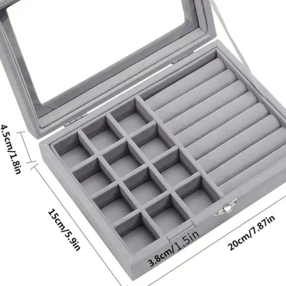 Grey Jewelry Storage Box - Picture 3 of 3